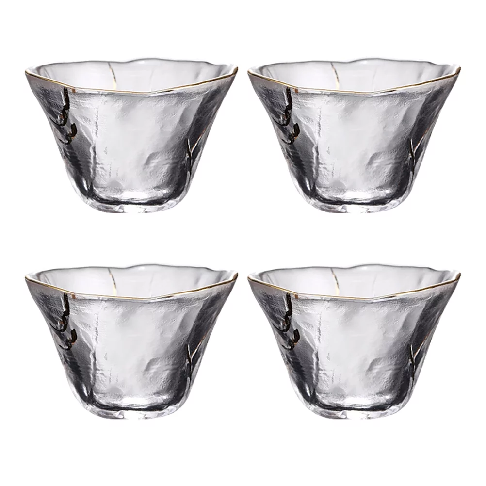 OUNONA 4pcs Japanese-Style Sake Cups Drinking Cups Tea Cups Universal Glass Cups