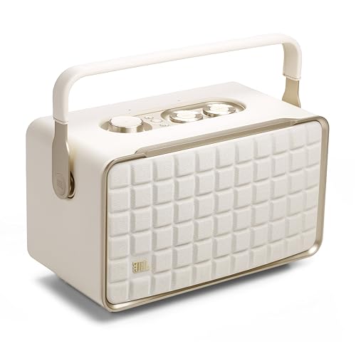 JBL Authentics 200 - Retro Style Smart Home Speaker with Built in Wi-Fi, Bluetooth and Voice Assistants, Alexa and Google Assistant, Multi-Room Playback, Automatic self tuning (Black/Gold)