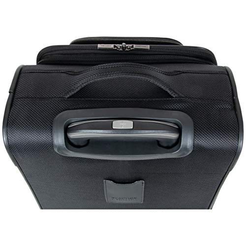 Kenneth Cole REACTION Rugged Roamer Lightweight Softside Expandable 8-Wheel Spinner Luggage, Black, 20-Inch Carry-On