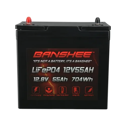 Banshee Battery 12V 55AH Lithium LiFePO4 Deep Cycle Replacement Battery Compatible with Quickie V-100 Rear Wheel Drive - 4 Pack