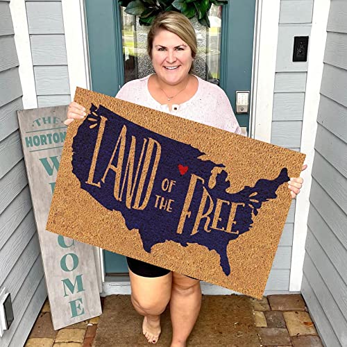 Indoor Mats for Entryway Door Print Coir Decoration Made in America Faith Love Freedom Independence Day 4Th of July Memorial USA Flag Home Sweet Doormat Patriotic 23×16Inches Door Mat Indoor Entrance