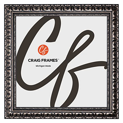 Craig Frames Bravado, 8x10 Picture Frame, Antique Silver