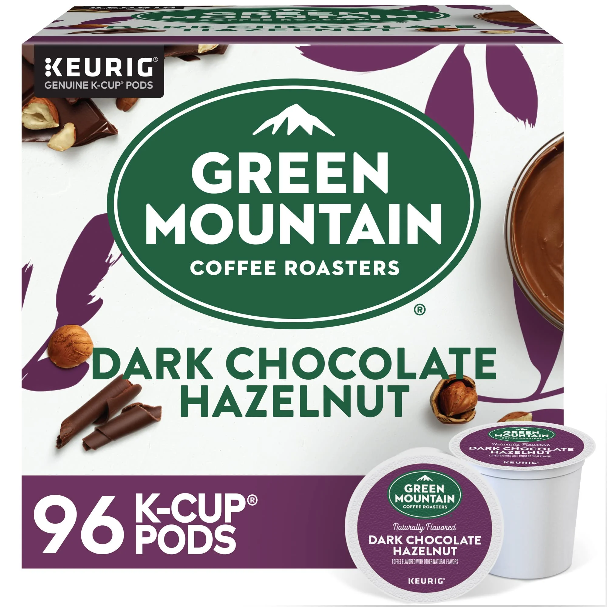 Green Mountain Coffee Roasters Dark Chocolate Hazelnut Coffee, Keurig Single Serve K-Cup Pods, 96 Count
