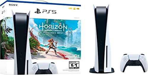 Playstation 5 Disc Version PS5 Console Horizon Forbidden West Bundle - 4K-TV Gaming, 16GB. GDDR-6 RAM, 8K Output, WiFi 6. Ultra-High Speed 825GB SSD - U Deal