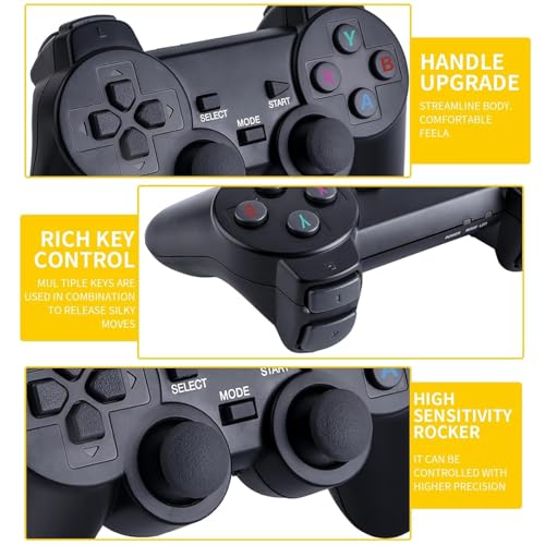 weiyuii Wireless Retro Game Console Stick Built-in 20000+ Classic Games, 4K HDMI Output Nostalgia Plug & Play Retro Video Gaming Stick, Dual 2.4G Wireless Controller