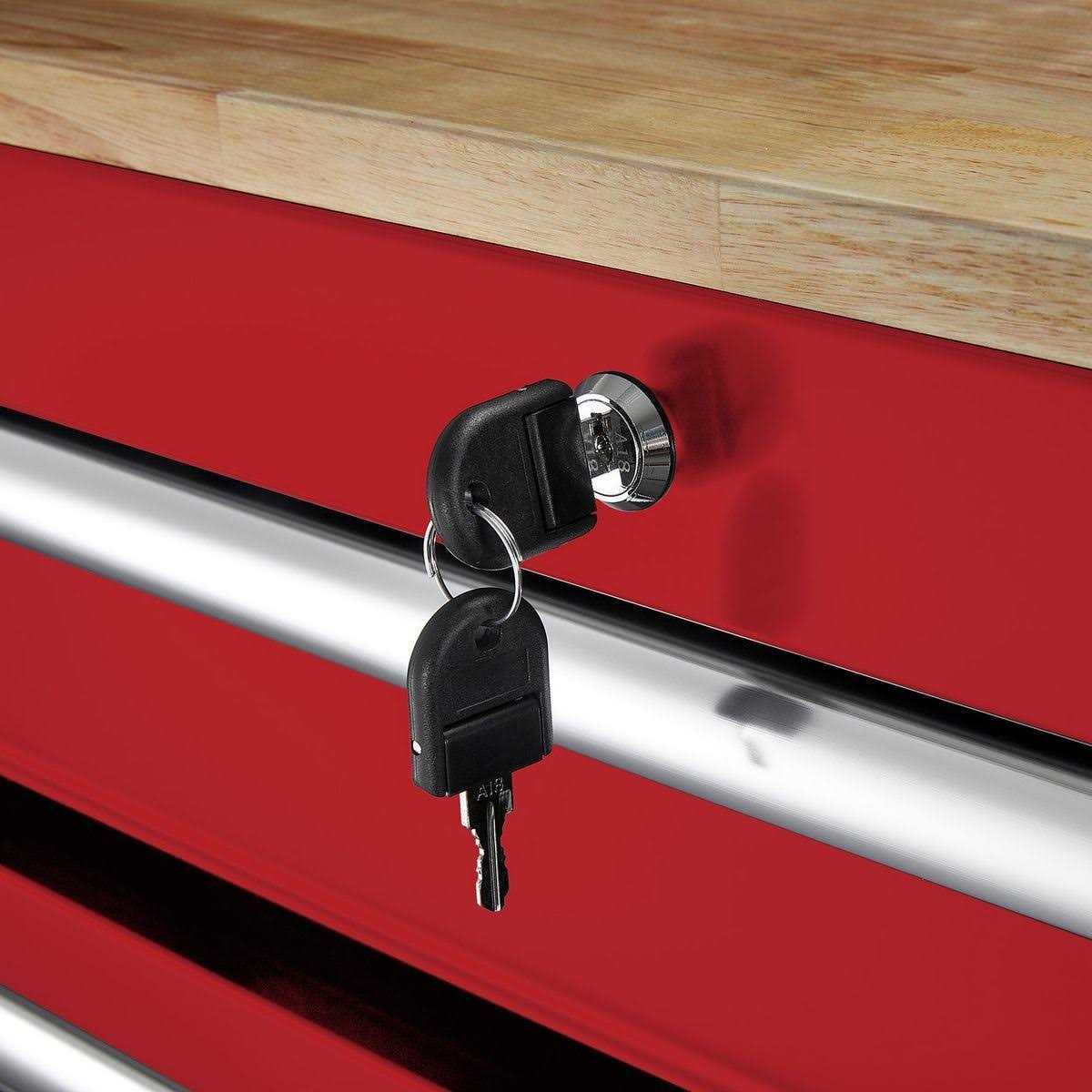 Yukon 46 in. 9 Drawer Mobile Storage Cabinet with Solid Wood Top - Shop Hardware Tools Online Store