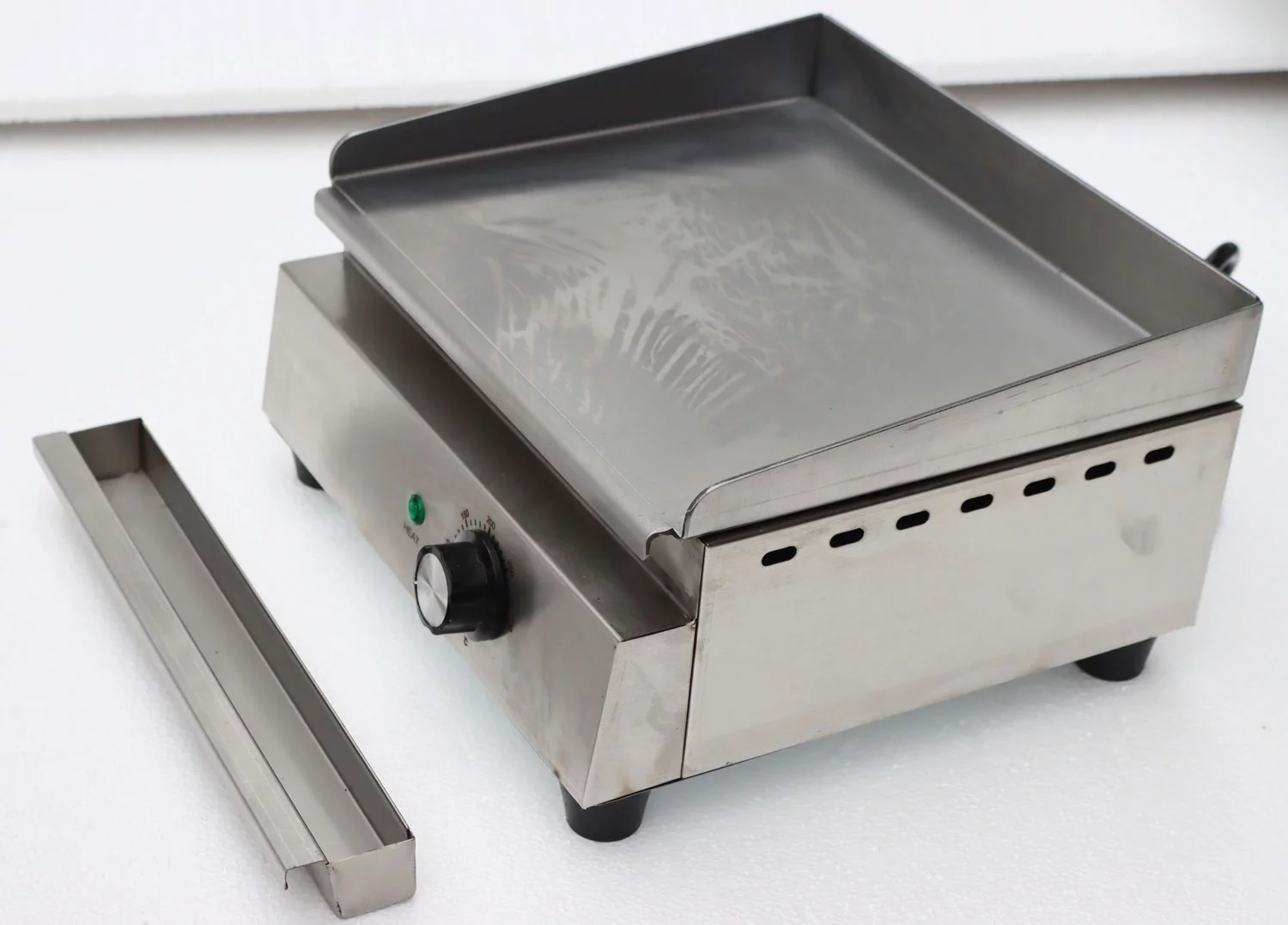 INTSUPERMAI Commercial Countertop Flat Cooking Griddle Electric Snack Grill Stainless Steel