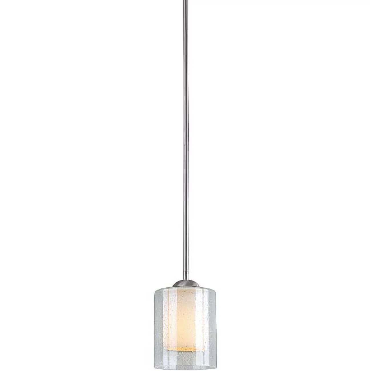 Woodbridge Lighting Cosmo 1 Light Steel and Glass Mini Pendant in Satin Nickel