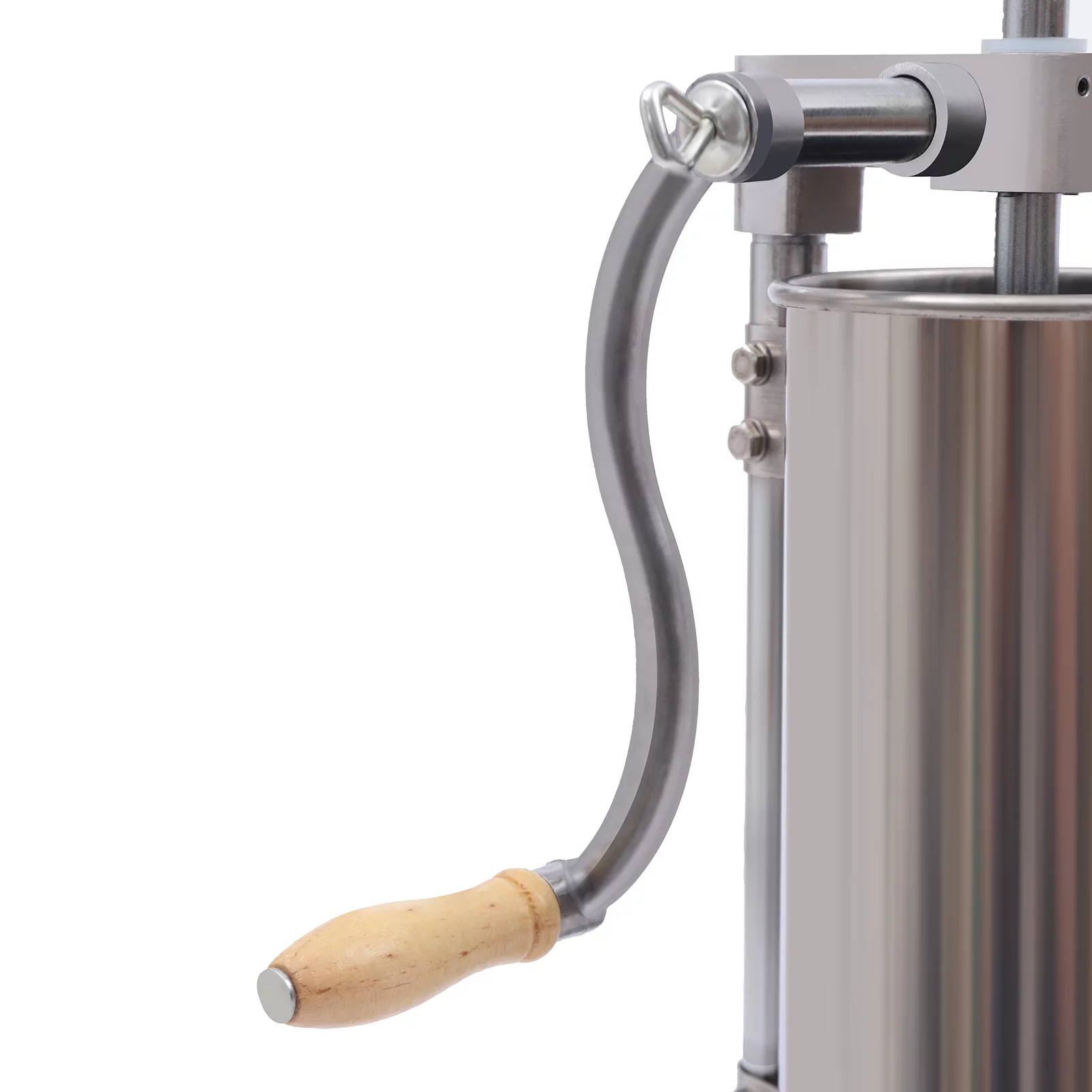 Oukaning anual Sausage Stuffer Maker 6LBS/3L Stainless Steel Vertical Sausage Maker 4 Tubes Home/Commercial Use