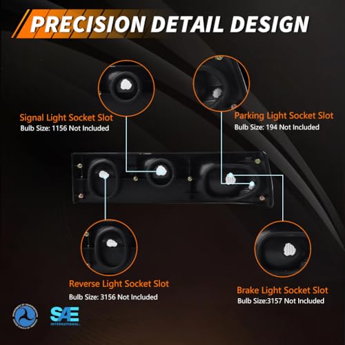 Tail Light Compatible with Fo-rd Mus-tang 1987-1993, [DOT] [Waterproof] Brake Rear Lamp with Housing (Left + Right), Replace OEM #‎E7ZZ-13404-A, E7ZZ-13405-A, FO2801168, FO2800168, Smoked Lens