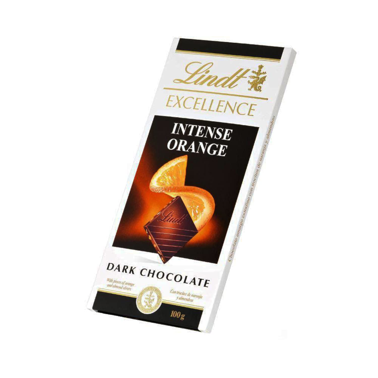 Lindt Excellence Orange Intense Dark with Almonds, 100g