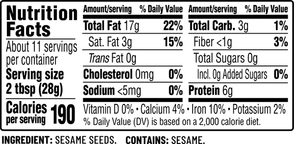 Soom Foods Single-Source Pure Ground Sesame Tahini 11oz (2 Pack) | Silky Smooth Texture in Hummus, Dips, Salad Dressings | Vegan, Nut-Free, Gluten-Free