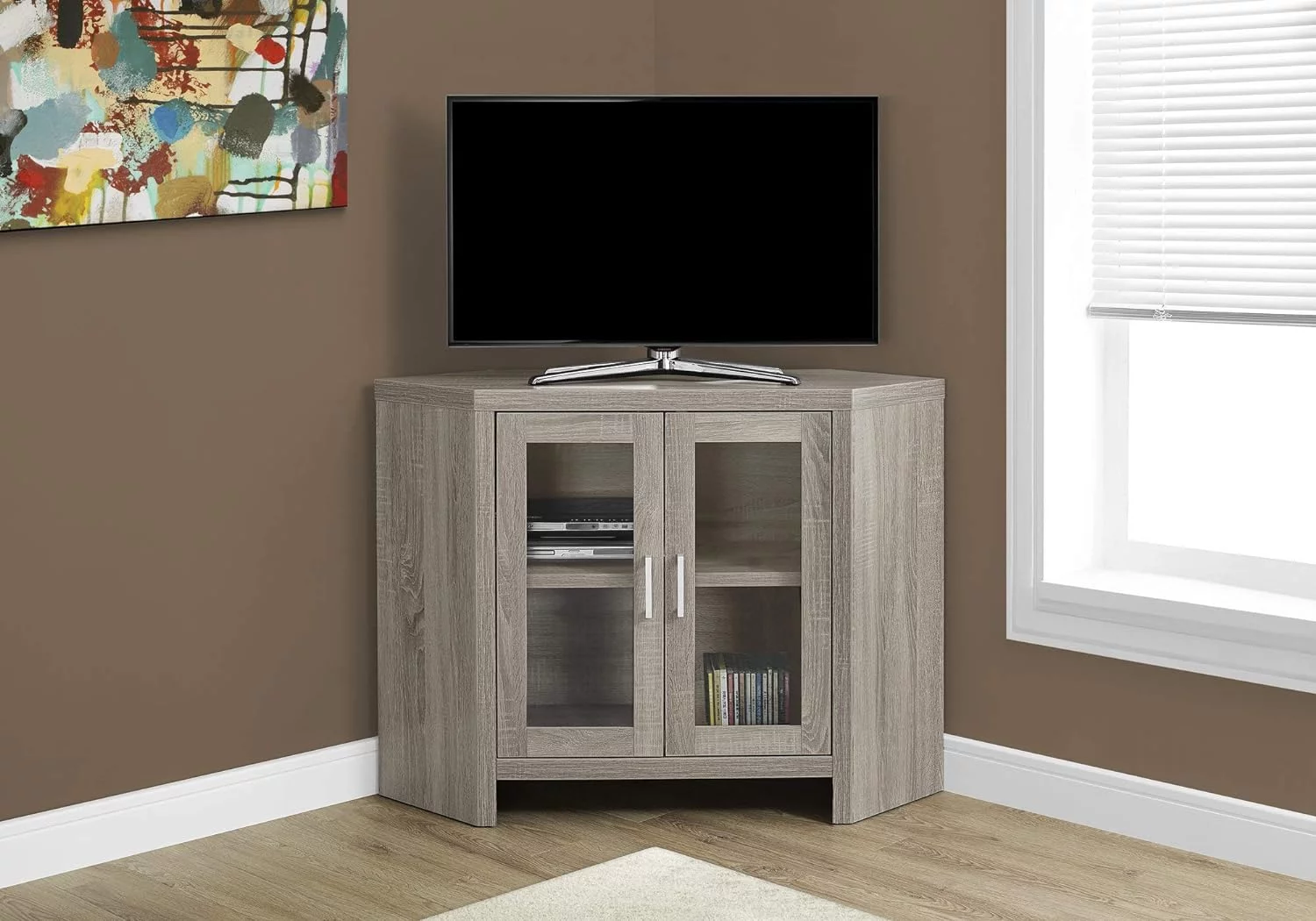 I Corner With Glass Doors TV Stand, 42