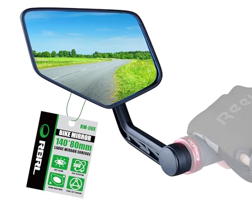 RBRL Bike Mirror New Scratch Resistant Bike Rear View Mirror, Rotatable Safe Bike Bar End Mirrors, Universal Wide View Bicycle Mirror, Automotive Grade Glass E-Bike Mirrors