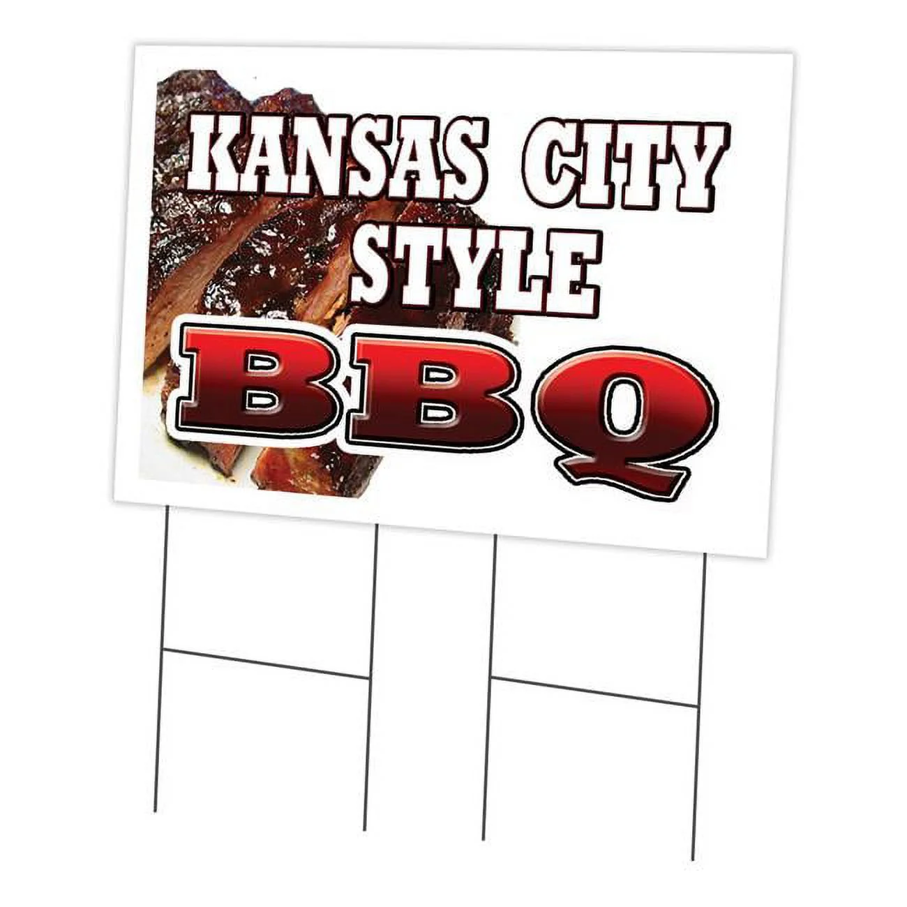 24 x 36 in. Yard Sign & Stake - Kansas City Style BBQ