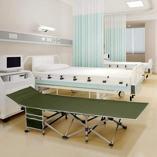 Yaheetech Folding Camping Cot, Portable Military Canvas Sleeping Bed, Outdoor Comfortable Lightweight Bed with Carry Bag for Hiking, Backpack Travel, Home & Office