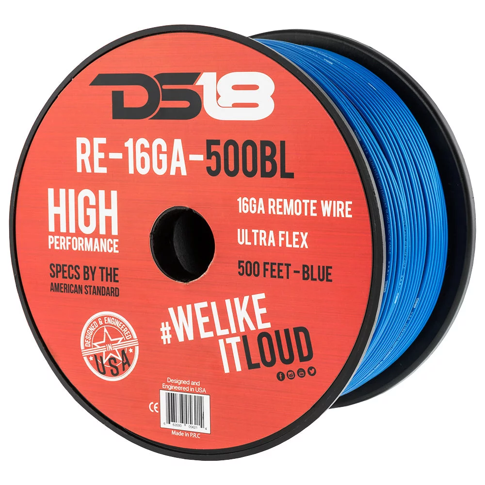 16 Gauge 500' Feet Red Primary Remote Wire 12V Auto Wiring Cable AWG Ultra Flex Spool