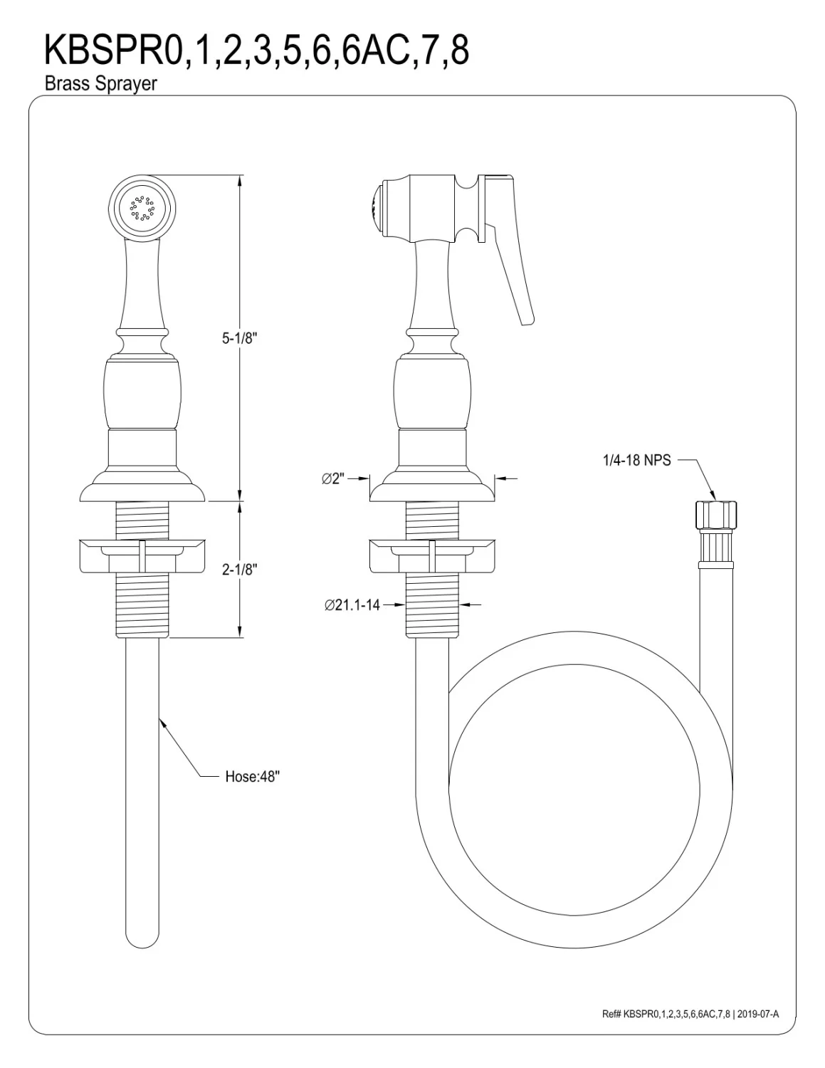 Kingston Brass KBSPR6AC Kitchen Side Sprayer, Antique Copper