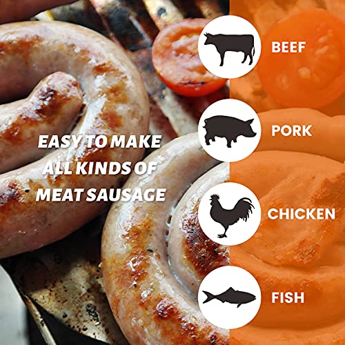 Hakka 15L/32LB Sausage Stuffer, Vertical Sausage Maker and Sausage Filler with 4 Sttuffing Tubes (15L)