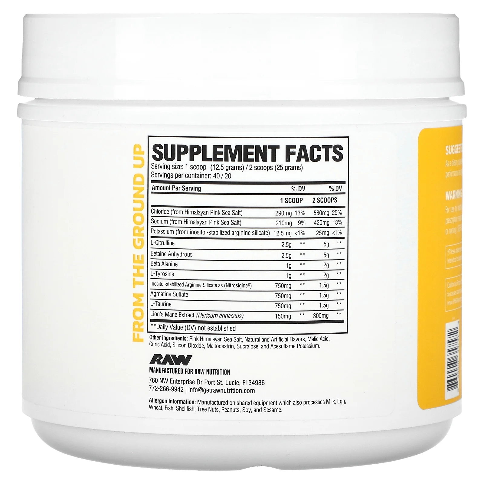 RAW Nutrition: Pump Non-Stim, Pineapple Flavor