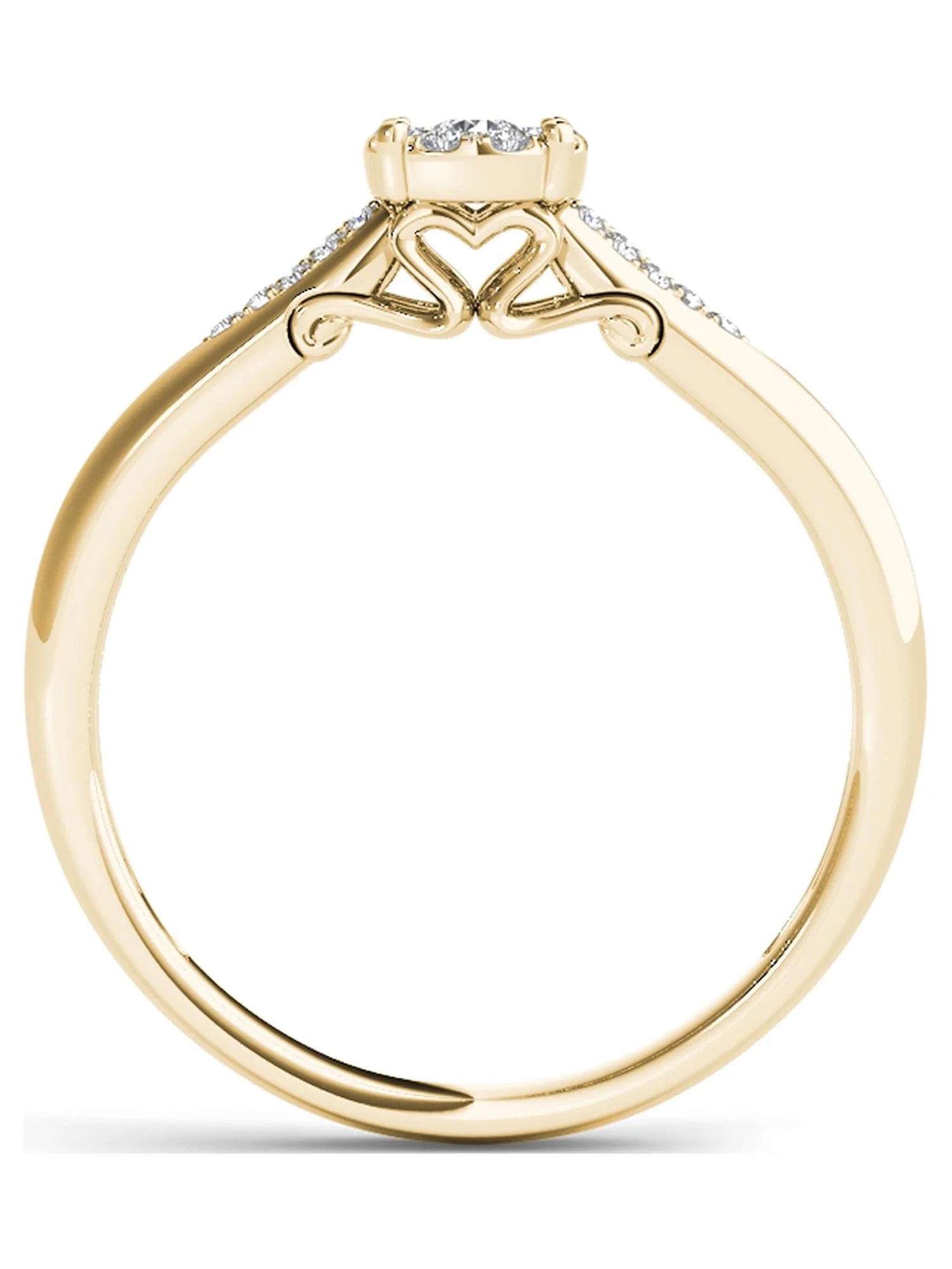 Imperial 1/6Ct TDW Diamond 10K Yellow Gold Cluster Ring Engagement Ring