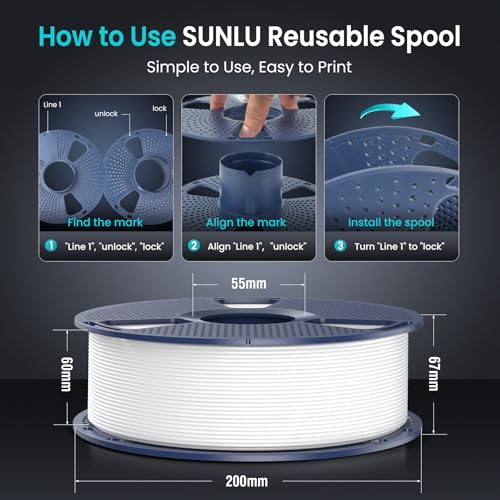 SUNLU 4kg PLA 3D Printer Filament Bundle, Neatly Wound PLA Filament 1.75mm ±0.02mm, Individually Vacuum Packed, 4kg in Total, 1kg per Spool, 4 Pack, 4000g, 4Black