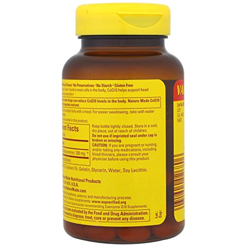 Nature Made CoQ10 200mg, Dietary Supplement for Heart Health Support, 80 Softgels, 80 Day Supply