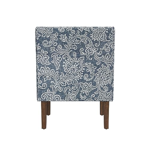 HomePop Velvet Swoop Arm Accent Chair, Suri Blue