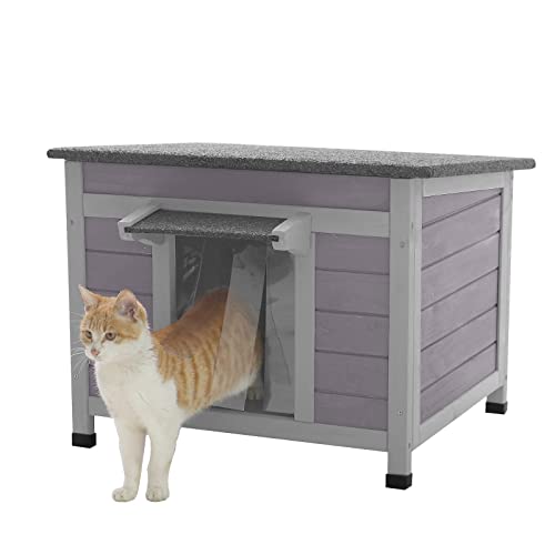 Aivituvin Cat House Outdoor Indoor Feral Kitty Shelter with Escape Door for Cats Insulated, Weatherproof Roof