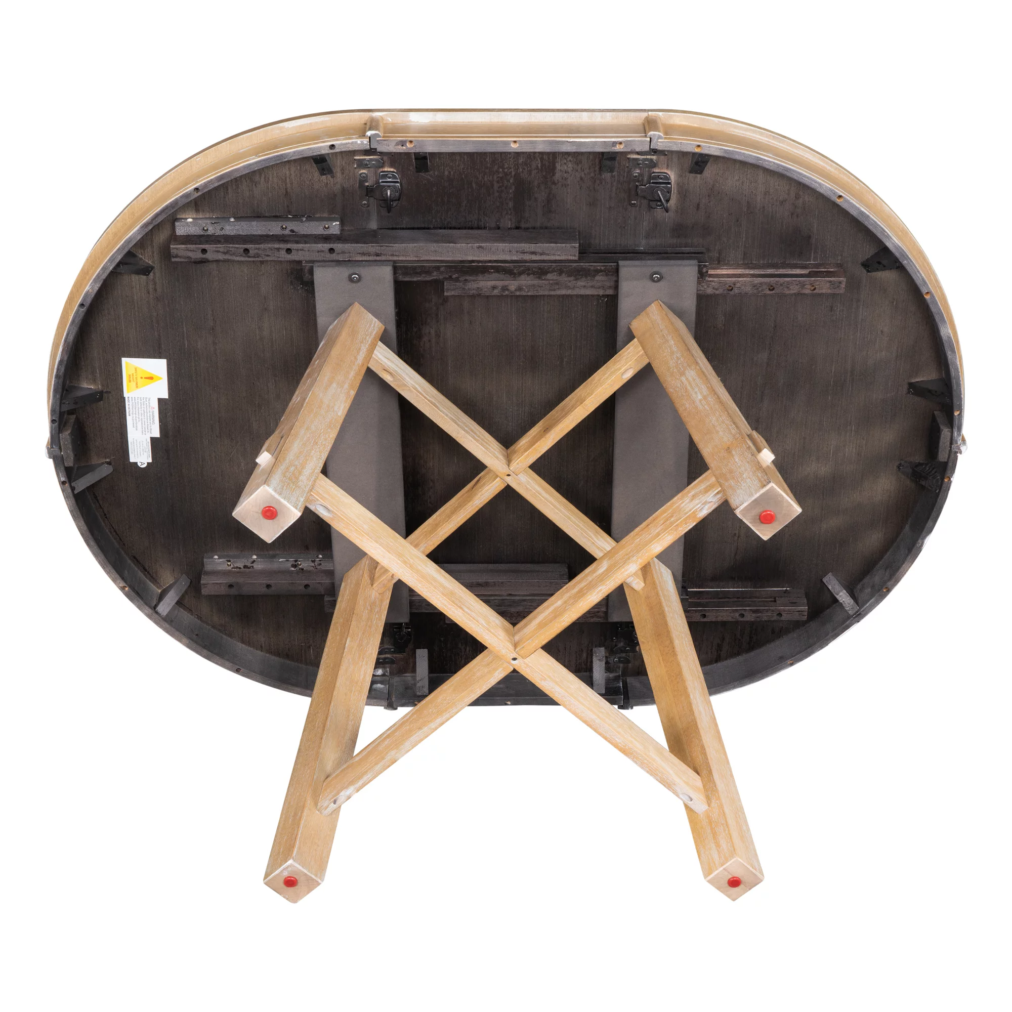 MAICOSY Farmhouse Round Extendable Dining Table 16