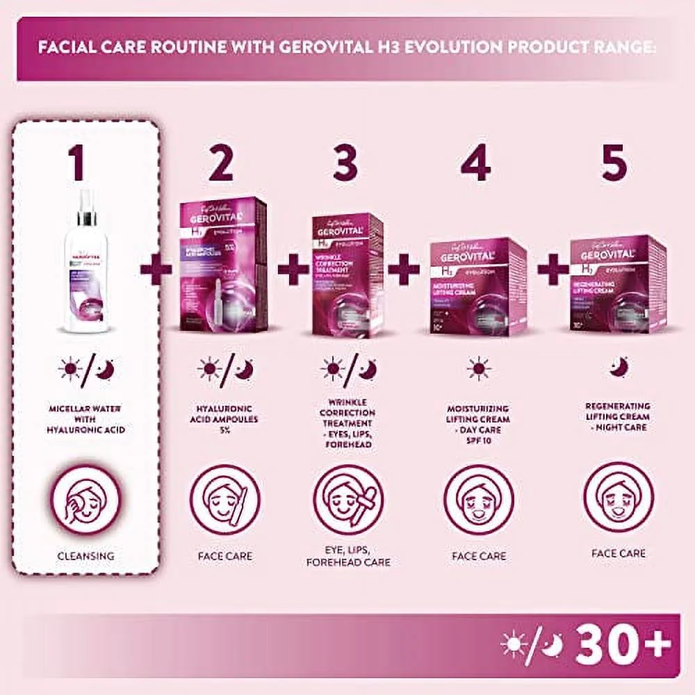 GEROVITAL H3 EVOLUTION Micellar Water with Hyaluronic Acid 150 ml / 5.07 fl oz