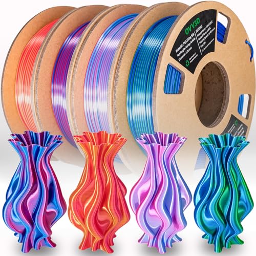 OVV3D Wood 3D Printer Filament Bundle - Wood PLA Filament 1.75mm, 200g x 4 Pack (Walnut, Oak, Cherry, Teak)