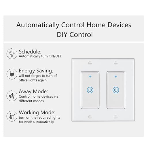Zigbee Paddle Touch Smart Switch, Compatible with Alexa, Google Home, Hubitat, and HA, Neutral Wire Required (2)