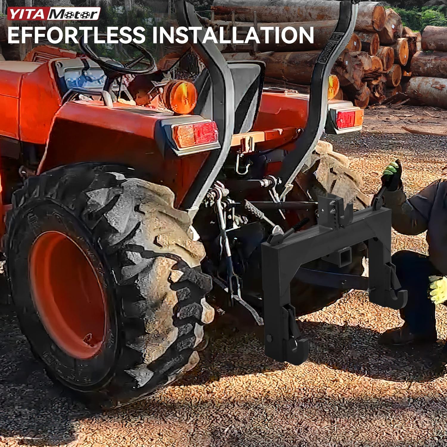 YITAMOTOR 3 Point Quick Hitch, 3000 lbs 3-Pt Attachments with 2