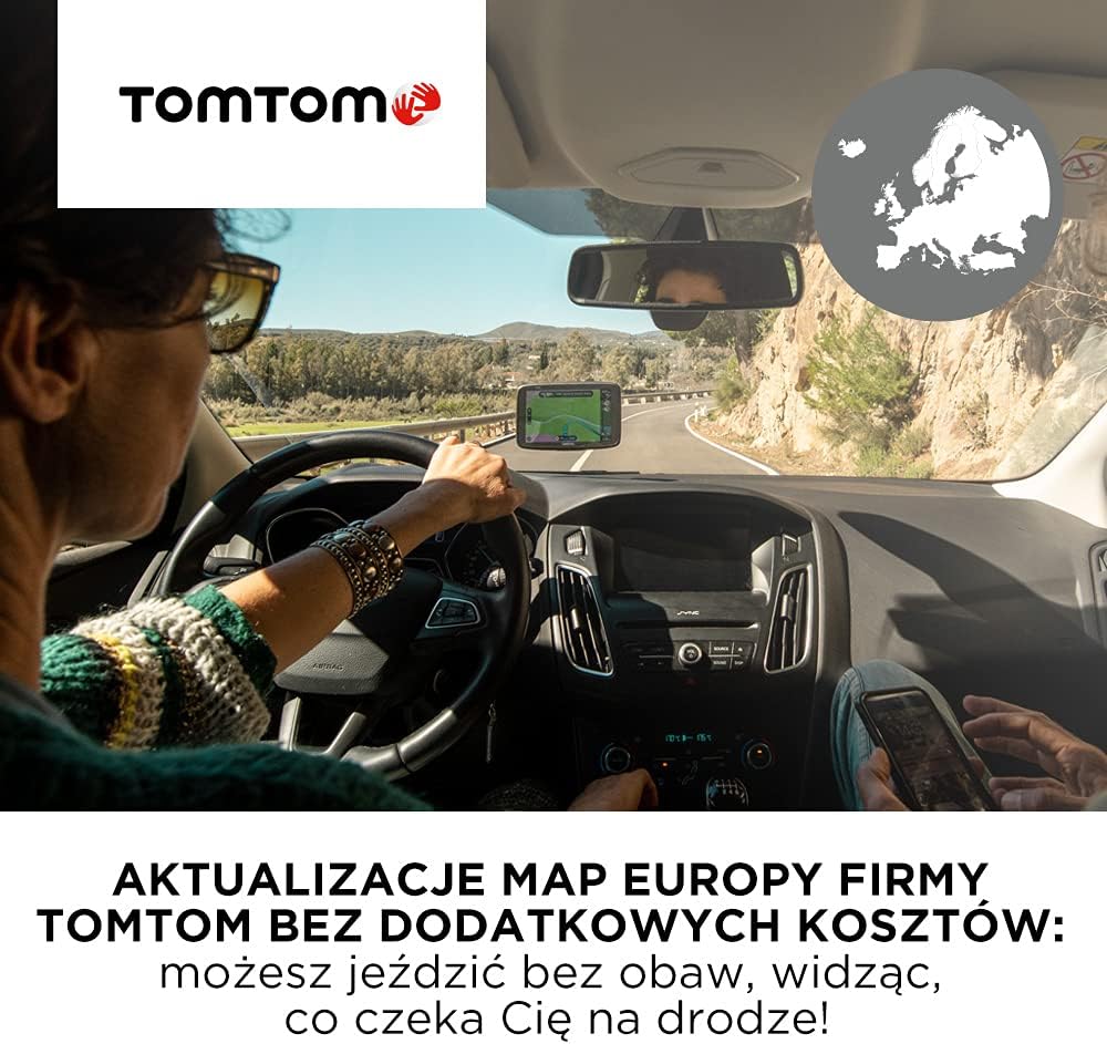 TomTom Car Sat Nav GO Essential, 6 Inch, with Traffic Congestion and Speed Cam Alert trial thanks to TomTom Traffic, EU Maps, Updates via WiFi, Handsfree Calling, Click-and-Drive Mount