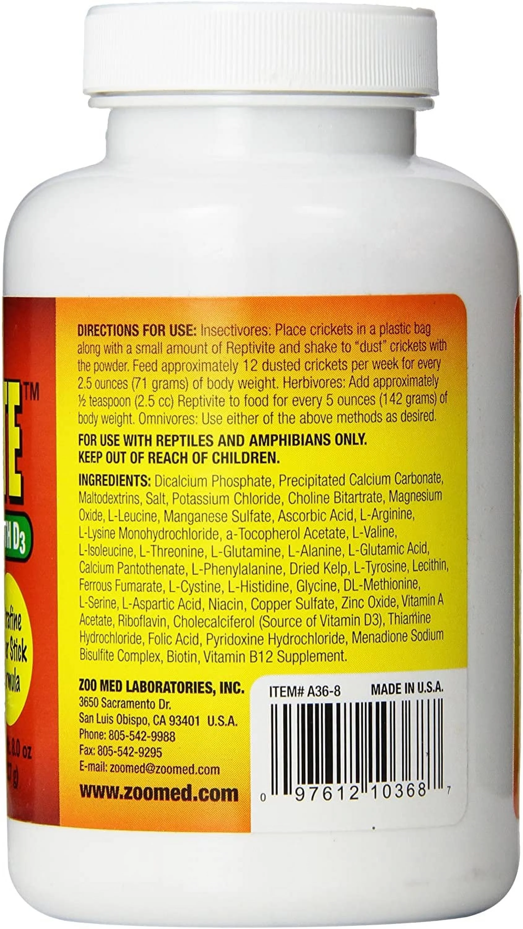 Zoo Med Reptivite Reptile Vitamins with D3 [Health Care] 48 oz (6 x 8 oz)