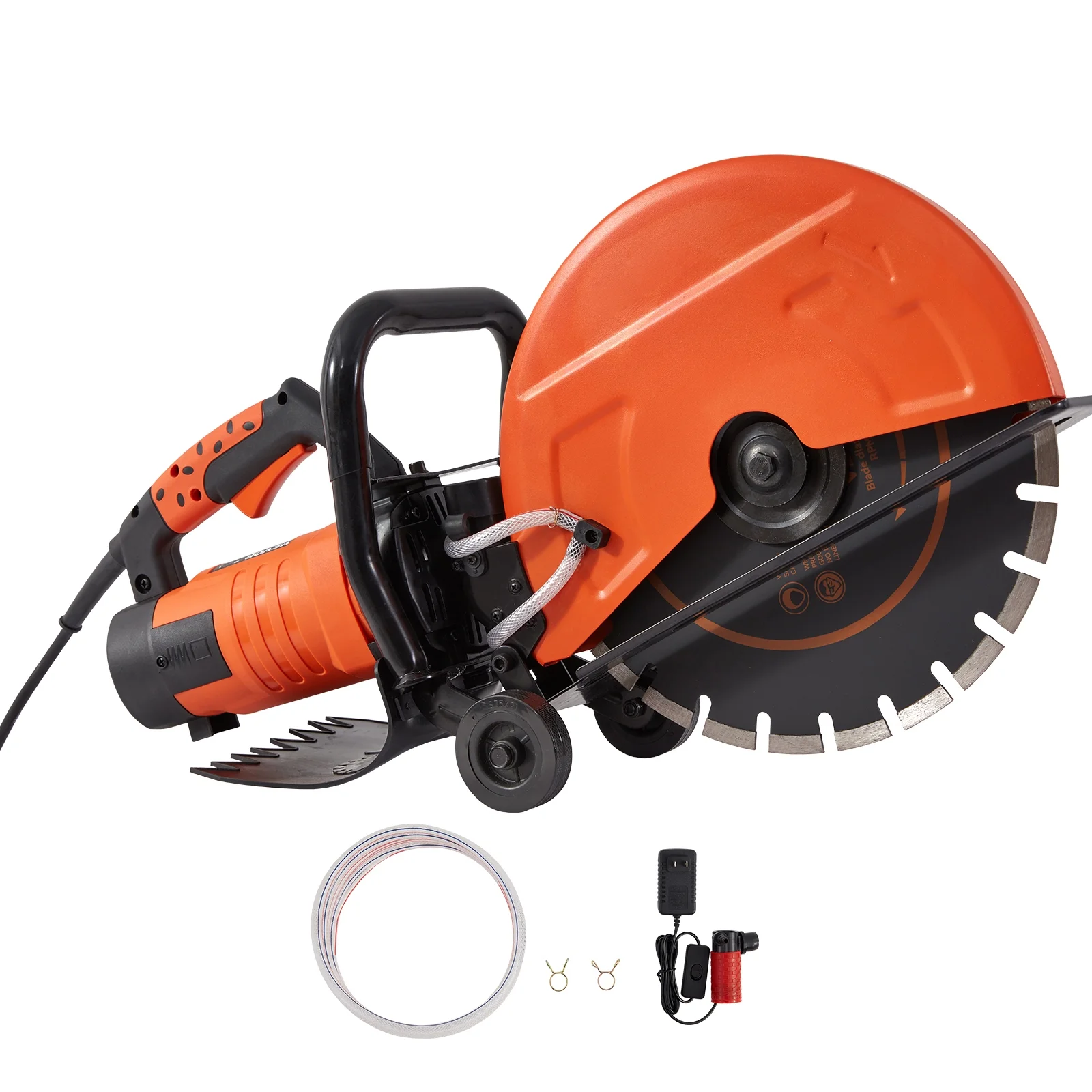 SKYSHALO 14'' Electric Concrete Saw Wet/Dry Saw Cutter with Water Pump and Blade