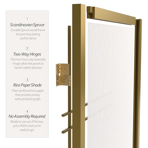 Red Lantern 6 ft. Tall Double Cross Shoji Screen-Grey-3 Panels Room Divider