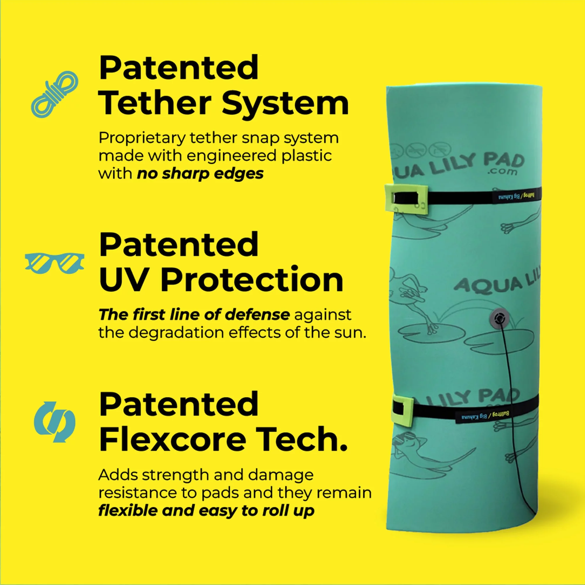 Aqua Lily Pad 20 Ft Bullfrog Water Playground Floating Foam Island, Green/Yellow