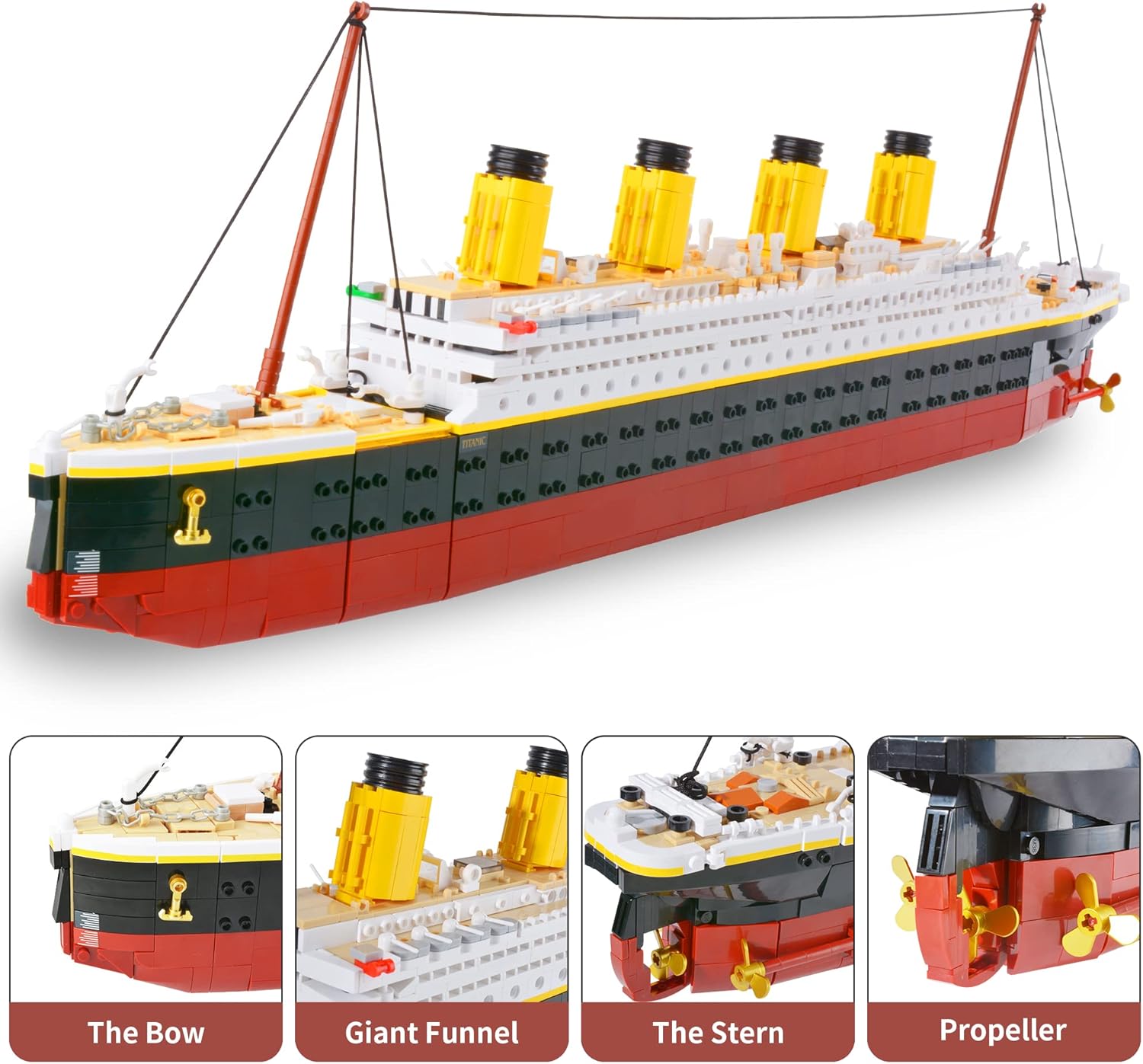 Titanic Ship Model Building Block Brick kit Set Toy for Kids & Adults, 2401 PCS Titanic Cruise Ship Compatible Educational Construction Age 6+