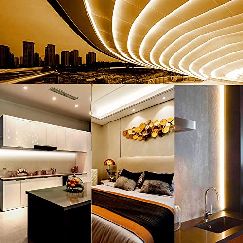 SUYOOULIN LED Strip Lights, 30ft/9m AC110-130V High Density 2592 LEDs COB Light Strip, 26000LM Super Bright Dimmable Waterproof LED Rope Light (Cool White 6500K)