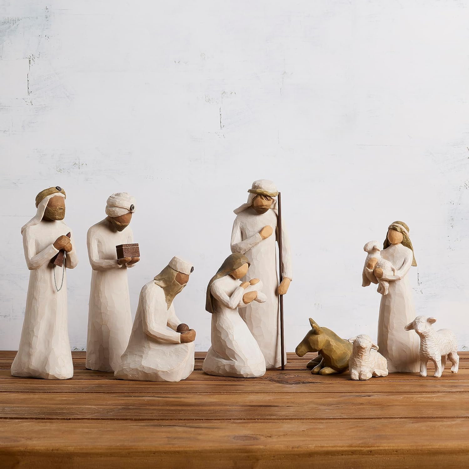 Willow Tree Nativity Starter Figures plus Three Wisemen, sculpted hand-painted 9-Piece Set