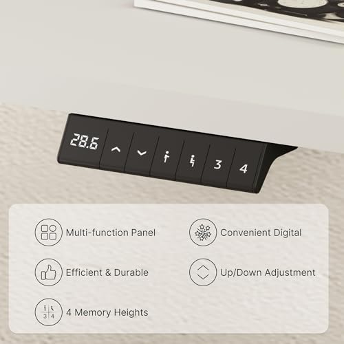 FLEXISPOT EN2 Whole-Piece Standing Desk with Clamp Power Strip, 55 x 28” Electric Stand Up Height Adjustable Desk with Cable Management (Black Frame + 55