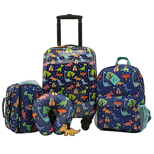 Travelers Club 5 Piece Kids' Luggage Set, Black Polkadot