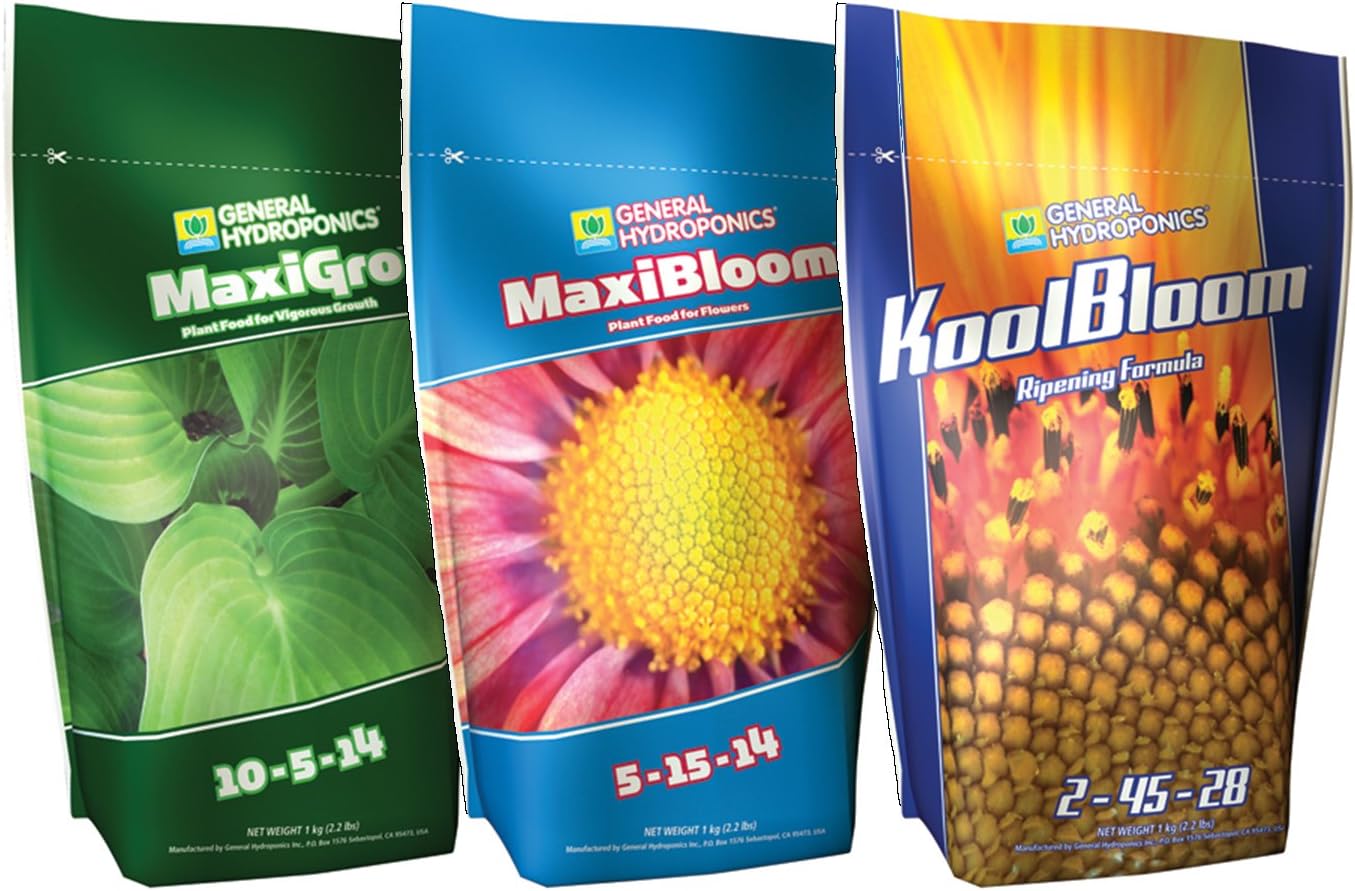 General Hydroponics GLCMBX0008 Maxigro, Maxibloom, Koolbloom Combo, 2.2 Lb Fertilizer
