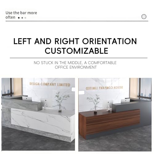 Reception Counter Desk, Minimalist L-Shaped Reception Desk with Counter, Drawers and Transaction Counter for Beauty Salon, Spa, Shop, Office (R, 78.74inx23.6inx39.4in)