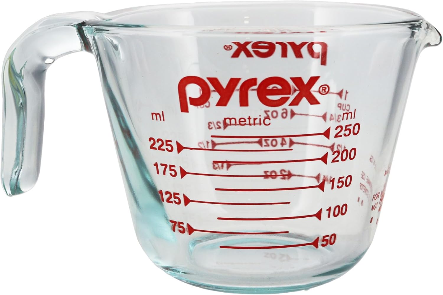 Pyrex Prepware 1-Cup Measuring Cup, Clear with Red Measurements