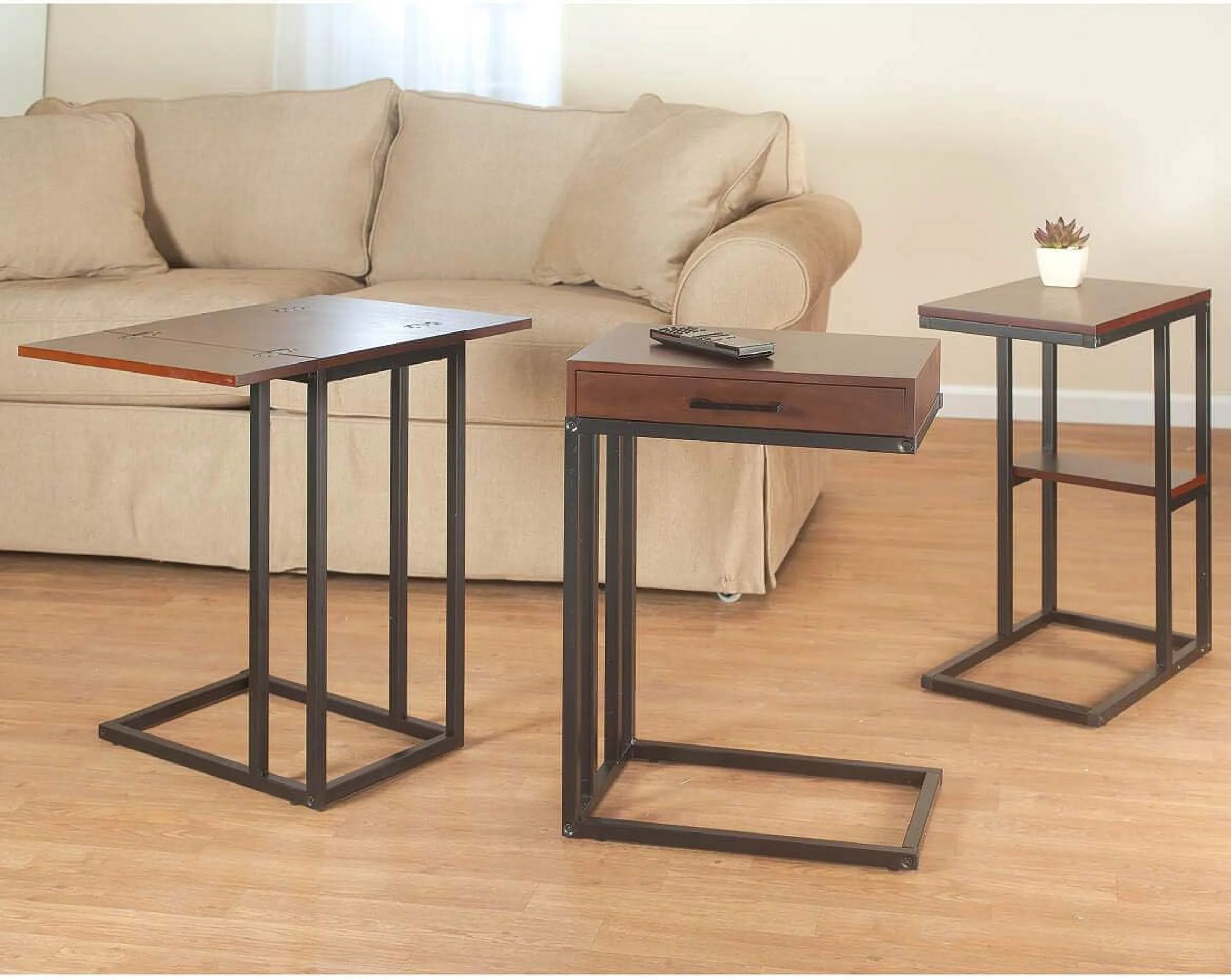 Side Accent Table With Drawer, Under The Sofa C-Design