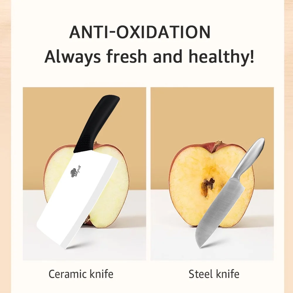 7inch Lager Ceramic Meat Cleaver Knife Set with Blade Covers 4