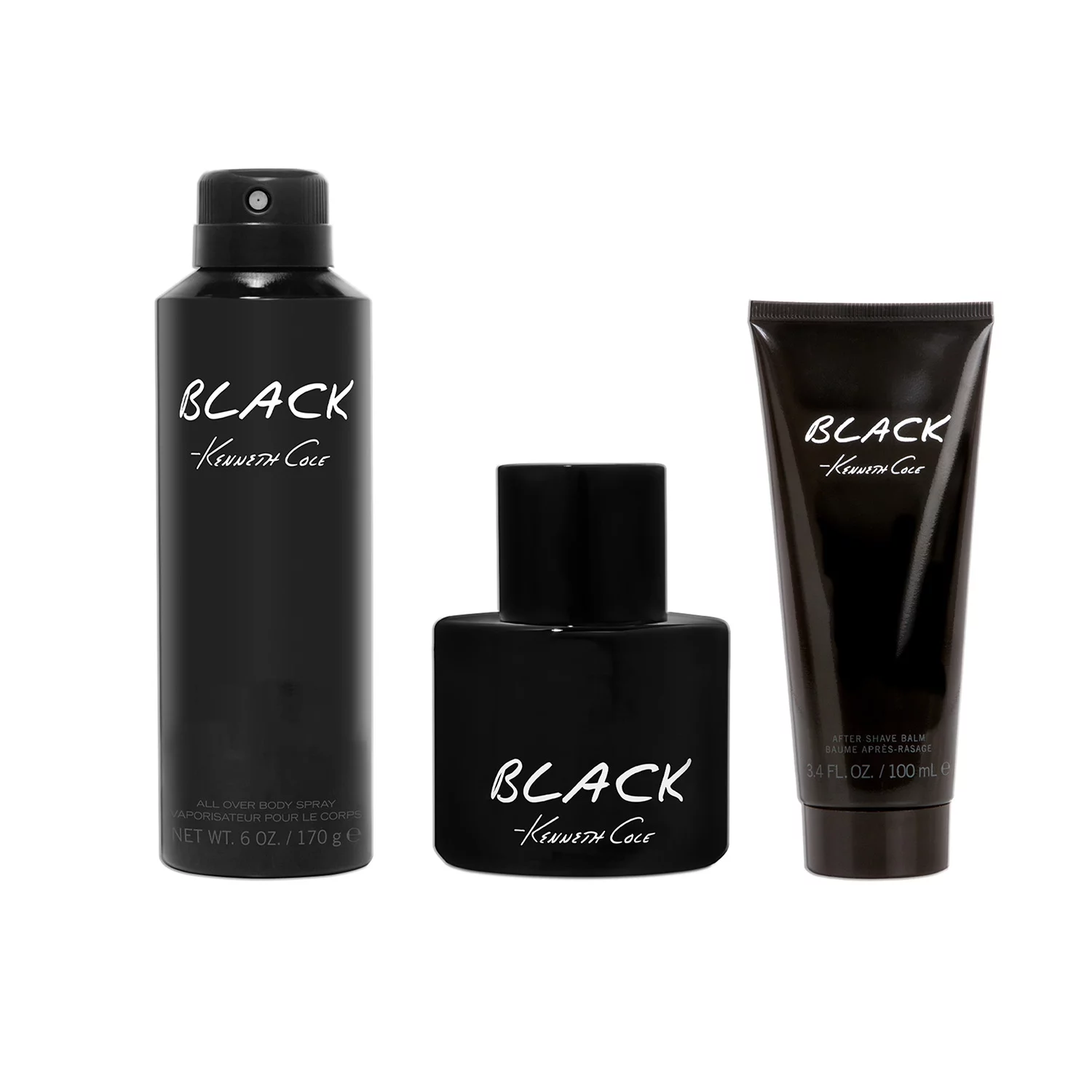 Kenneth Cole Black Cologne Gift Set for Men, 3 Pieces
